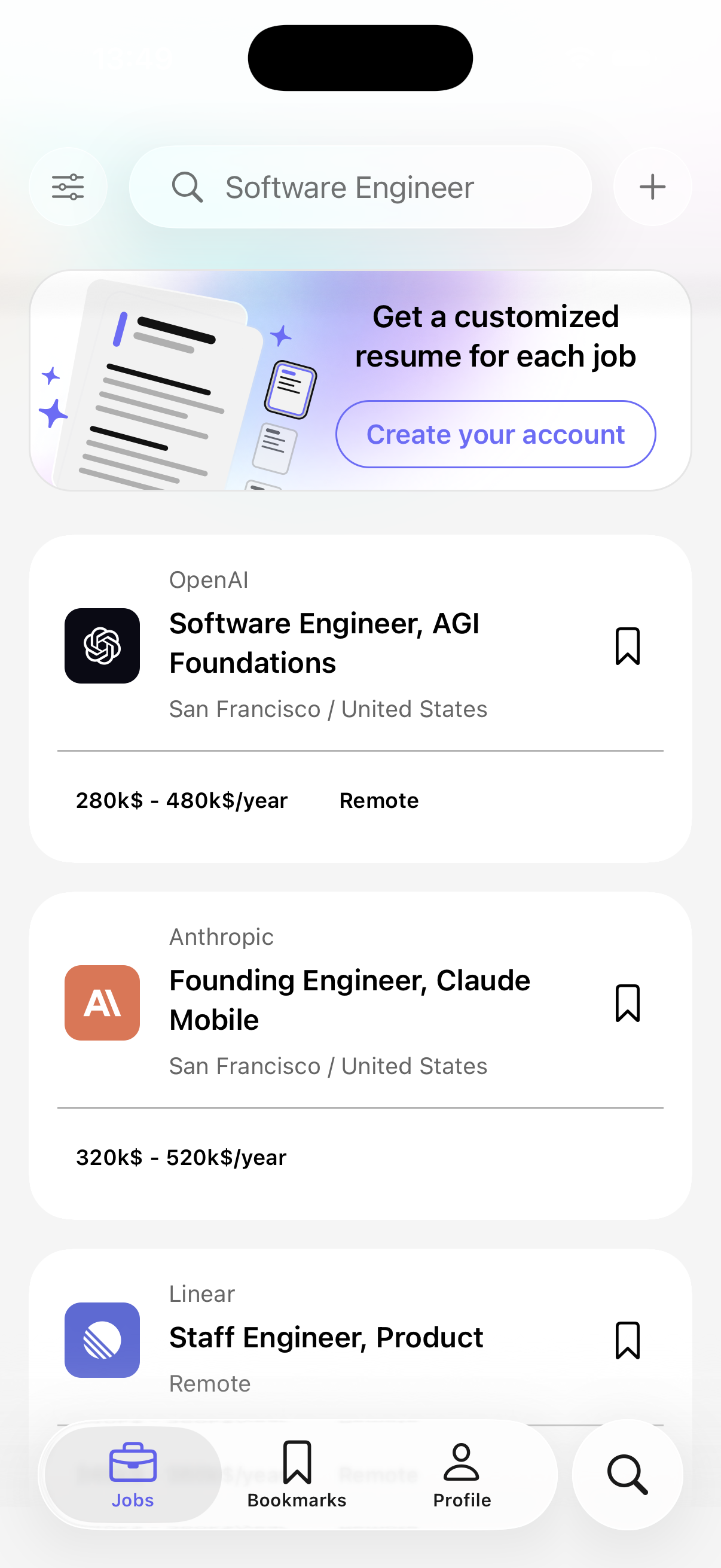 Curated tech job openings — OpenAI, Anthropic, Linear, Stripe and more